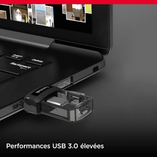 SanDisk Ultra Dual Drive m3.0 128GB (SDDD3-128G-G46) - Gtel SanDisk Ultra Dual Drive m3.0 128GB (SDDD3-128G-G46)-3