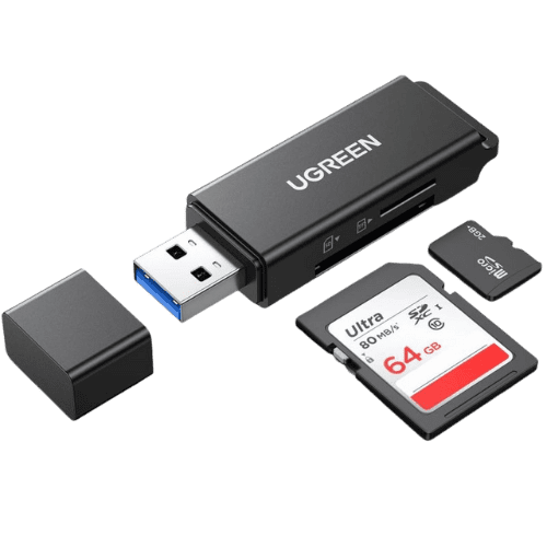 Ugreen Lecteur carte mémoire SD/TF USB 3.0 2en1 Noir (40752)