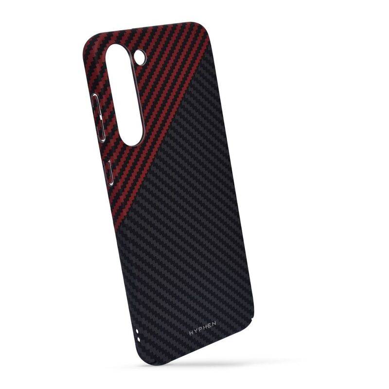 HYPHEN Dual Color Carbon Fiber Case - Samsung S23 Plus - Black and Red (HPC-CS23PBRD7309) - Gtel hyphen dual color carbon fiber case samsung s23 plus black and red hpc cs23pbrd7309 2