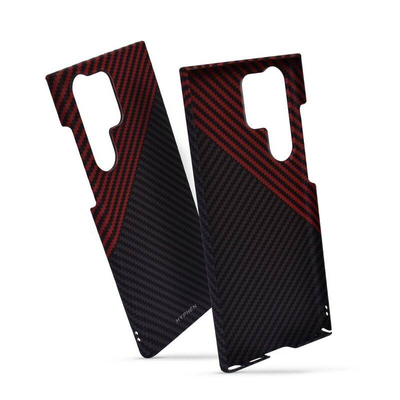 HYPHEN Dual Color Carbon Fiber Case - Samsung S23 Ultra - Black and Red (HPC-CS23UBRD7330) - Gtel hyphen dual color carbon fiber case samsung s23 ultra black and red hpc cs23ubrd7330 6