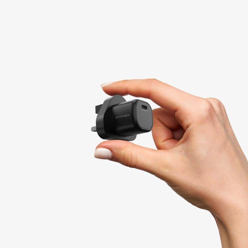 HYPHEN Mini PD Adaptor - 20W UK Plug Black (HPA-M20UKB7798) - Gtel hyphen mini pd adaptor 20w uk plug black hpa m20ukb7798 2