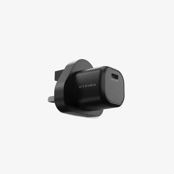 HYPHEN Mini PD Adaptor - 20W UK Plug Black (HPA-M20UKB7798) - Gtel hyphen mini pd adaptor 20w uk plug black hpa m20ukb7798 3