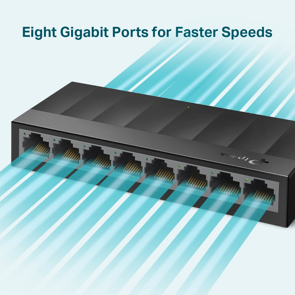 TP-LINK 8-PORT GIGABIT DESKTOP SWITCH (LS1008G) - Gtel tp link 8 port gigabit desktop switch ls1008g 4