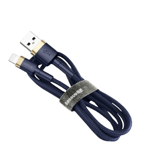 cable baseus cafule tresse usb vers lightning bleuor 1m calklf bv3 5