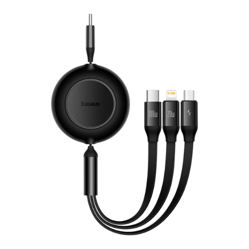 baseus cable 3 in 1 type c to mlc 100w 1 1m black camj010201 1