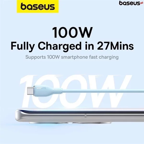 Baseus Cable USB TO TYPE-C 100W/1.2M Blue (P10355703311-00) - Gtel baseus cable usb to type c 100w 1 2m blue p10355703311 00 4