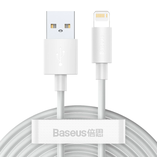 baseus cable usb vers lightning 24a 2pcs set blanc tzcalzj 02 1