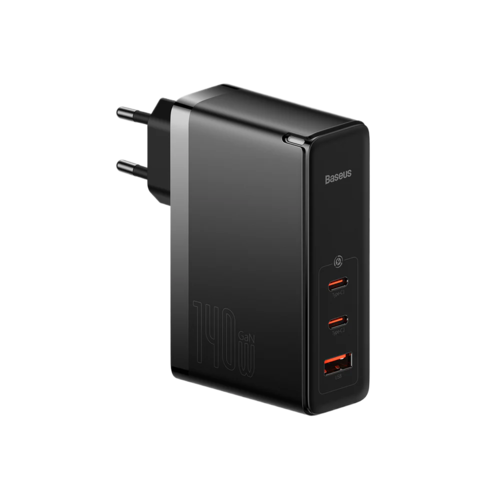 baseus gan5 pro140w fast charger 2x type c 1xusb eu 240w cable black ccgp100201 1