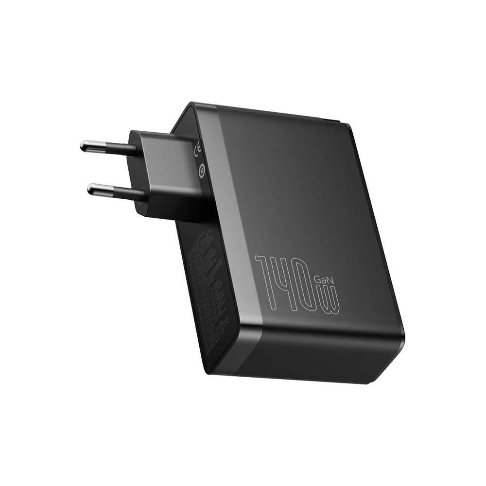 Baseus GaN5 Pro140W Fast Charger 2x Type-C 1XUSB EU 240W Cable Black (CCGP100201) - Gtel baseus gan5 pro140w fast charger 2x type c 1xusb eu 240w cable black ccgp100201 9