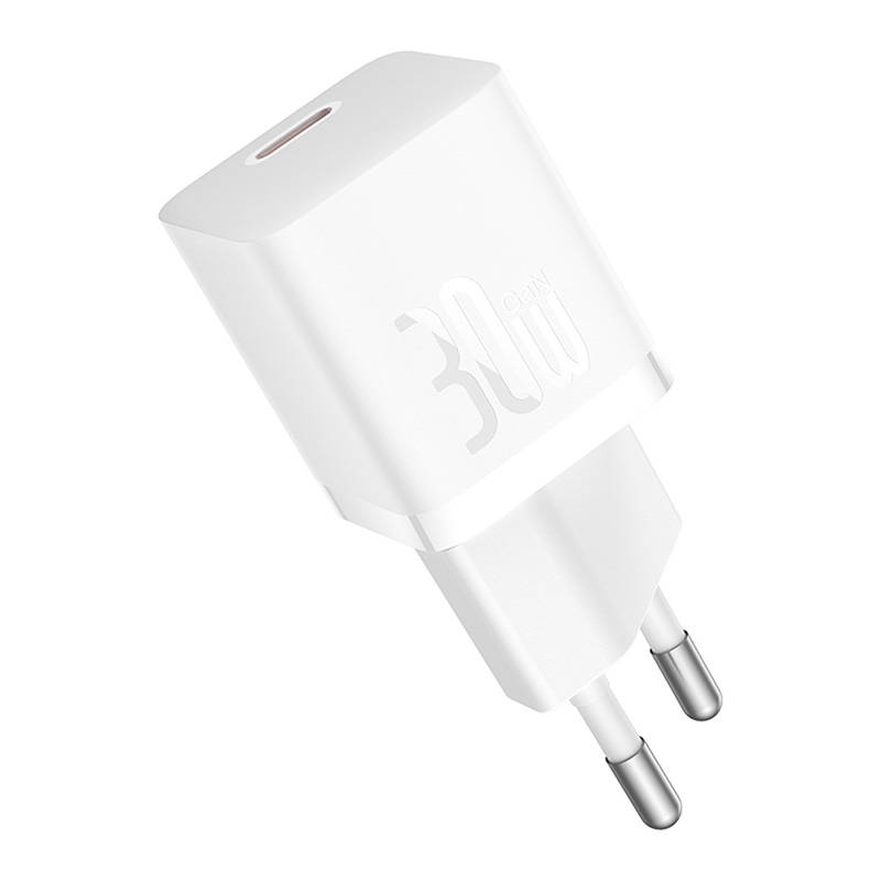 Baseus Mini Chargeur 1C 30W UE Blanc (CCGN070502) - Gtel baseus mini chargeur 1c 30w ue blanc ccgn070502 5