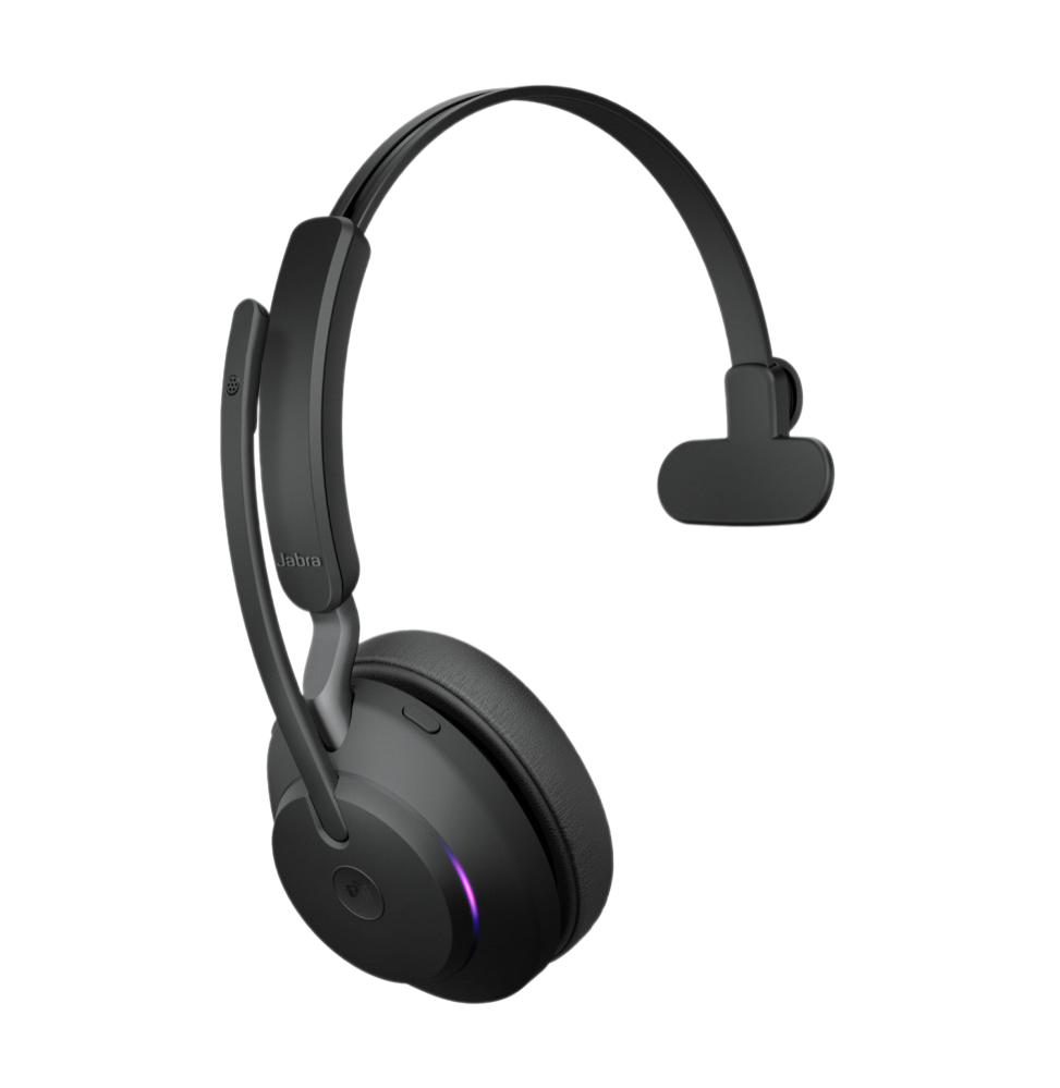 Micro-casque sans fil Jabra Evolve2 65 MS Mono (26599-899-899) - Gtel micro casque sans fil jabra evolve2 65 ms mono 26599 899 899