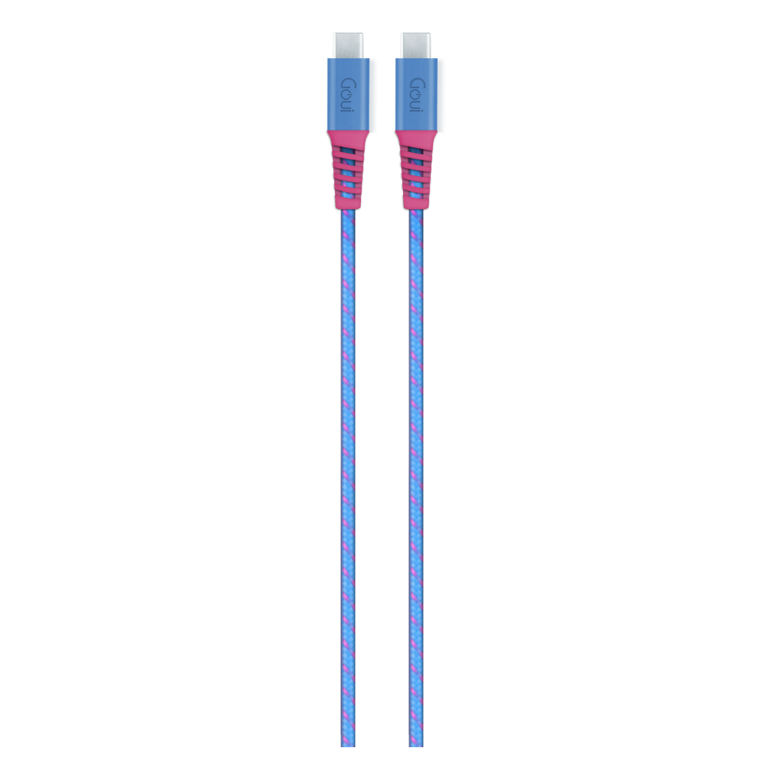 goui flex cable type c vers type c 15 m 60w bleu et roseg ntcc15 60bp prix maroc