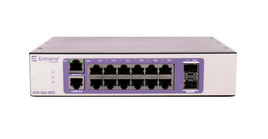 Extreme networks 210-12P-GE2 Géré L2 Gigabit Ethernet (10/100/1000) Connexion Ethernet, supportant l'alimentation via ce port PoE 16567 - Gtel extreme networks 210 12p ge2 gere l2 gigabit ethernet 10 100 1000 connexion ethernet supportant lalimentation via ce port poe 16567