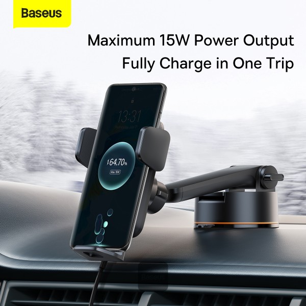Baseus Chargeur sans fil pour support de voiture à alignement automatique 15W (CGZX000101) - Gtel baseus chargeur sans fil pour support de voiture a alignement automatique 15w cgzx000101 (1)