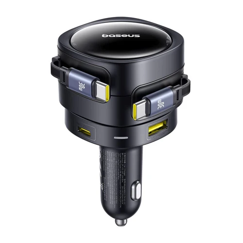 Baseus Enjoyment Max Car Charger C+C Cable & U+C Port 90W (C00035507121-03) - Gtel baseus enjoyment max car charger cc cable uc port 90w c00035507121 03 (1)