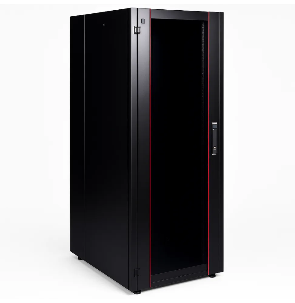 armoire hyperline lande 36u 19p 600x800mm avec porte avant en verre a ouverture ln hl36u6080 bl b