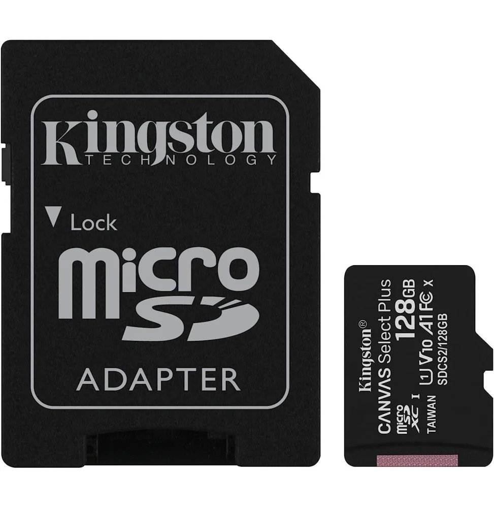 carte memoire kingston canvas select plus 128 go microsdxc uhs i classe 10 sdcs2 128gb