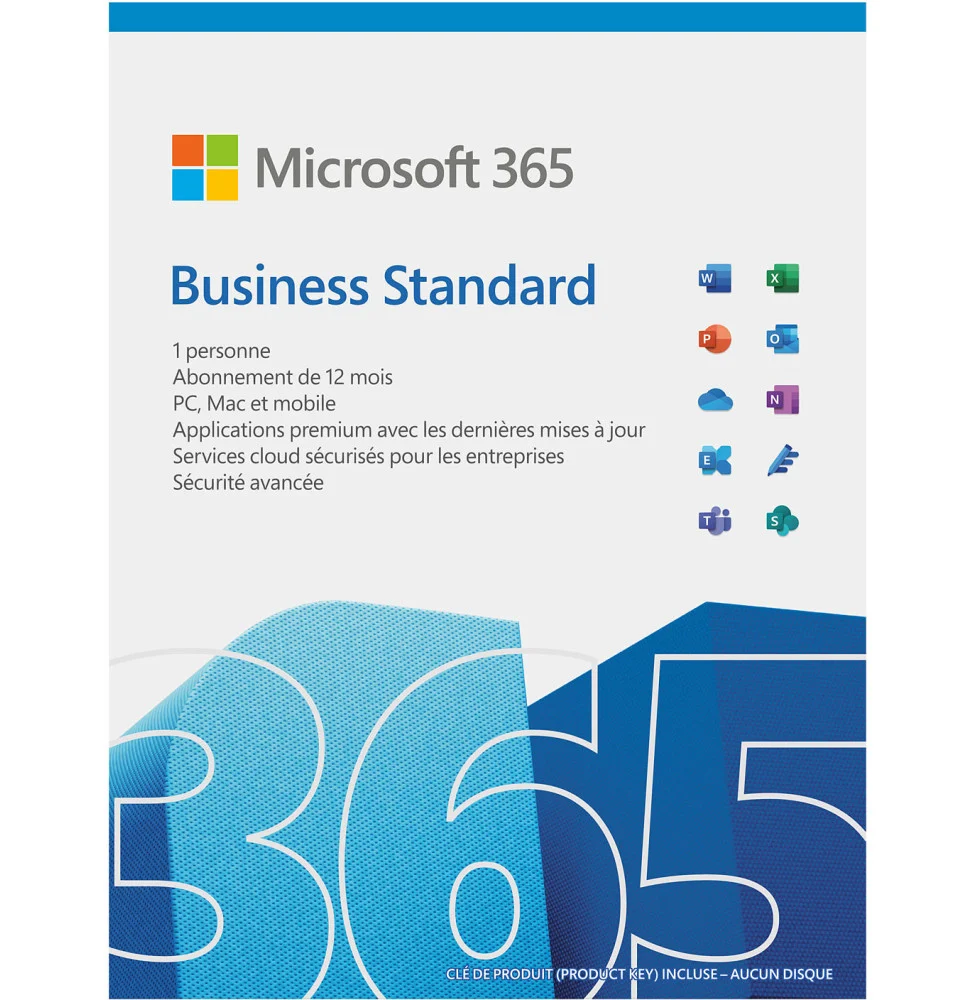 microsoft 365 business standard francais 1 an klq 00667