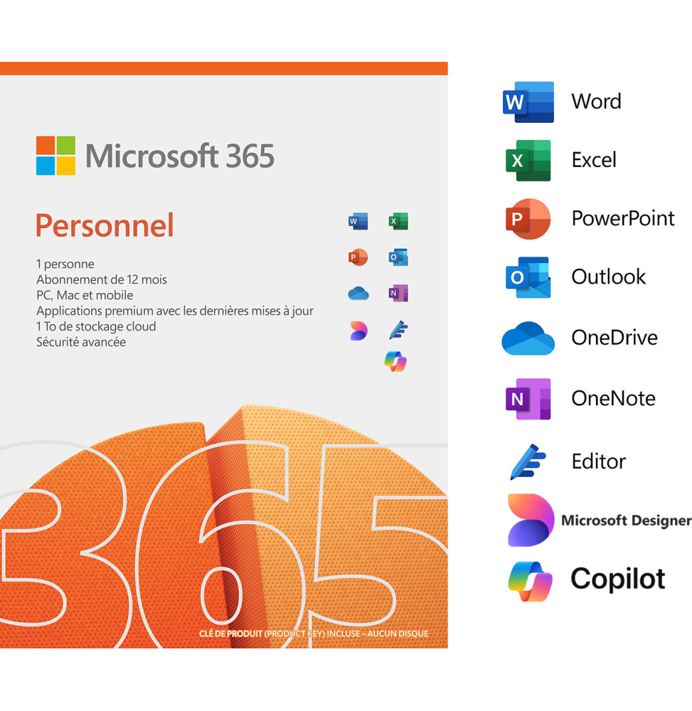 microsoft 365 personnel francais 1 an 1 pc qq2 01416